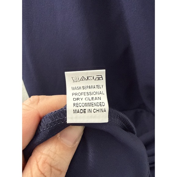 Oten Navy Blue Sleeveless Wrap Dress Size Large NWT Formal Wedding Date Night - Picture 5 of 6